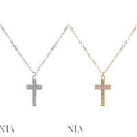 Cubic Zirconia Simple Cross Necklace