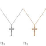 Cubic Zirconia Simple Cross Necklace