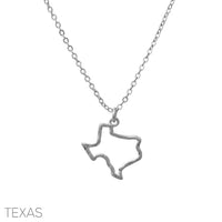 Texas Map Outline Necklace (16+3in)