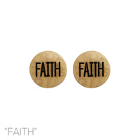 Faith Stud Circle Earrings in Silver or Gold (0.45x0.45in)