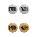 Faith Stud Circle Earrings in Silver or Gold (0.45x0.45in)