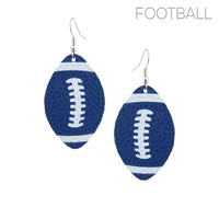 Football Sports Leather Earrings (1.25x2.5in)