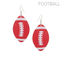 Football Sports Leather Earrings (1.25x2.5in)