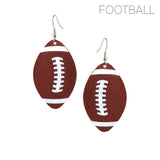 Football Sports Leather Earrings (1.25x2.5in)