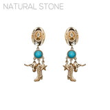 Western Themed Charm Dangle Earrings (0.5x2.25in)