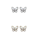 Mother of Pearl Butterfly Stud Post Earrings