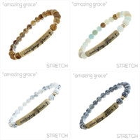 Amazing Grace 6mm Natural Stone Stretch Bracelet - Choose from 4 Colors