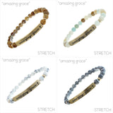 Amazing Grace 6mm Natural Stone Stretch Bracelet - Choose from 4 Colors