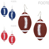 Football Sports Leather Earrings (1.25x2.5in)