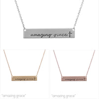 "Amazing Grace" Bar Necklace - Available in 3 Colors