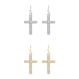 Latin Cross Dangle Earrings (0.63x1.3in)