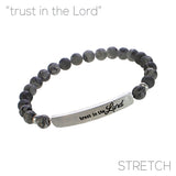 "TRUST IN THE LORD" 6mm Natural Stone Stretch Bracelet - Available in 4 Colors