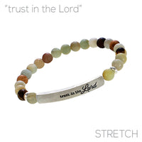 "TRUST IN THE LORD" 6mm Natural Stone Stretch Bracelet - Available in 4 Colors