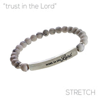 "TRUST IN THE LORD" 6mm Natural Stone Stretch Bracelet - Available in 4 Colors