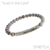 "TRUST IN THE LORD" 6mm Natural Stone Stretch Bracelet - Available in 4 Colors