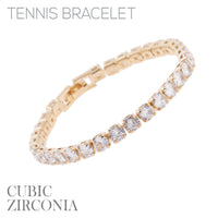 Cubic Zirconia 5mm Tennis Bracelet - Rhodium Plated (7.0in)