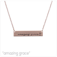 "Amazing Grace" Bar Necklace - Available in 3 Colors