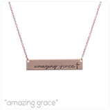 "Amazing Grace" Bar Necklace - Available in 3 Colors