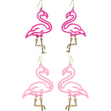 Rubber Coated Flamingo Earrings (1.5x2.48in)