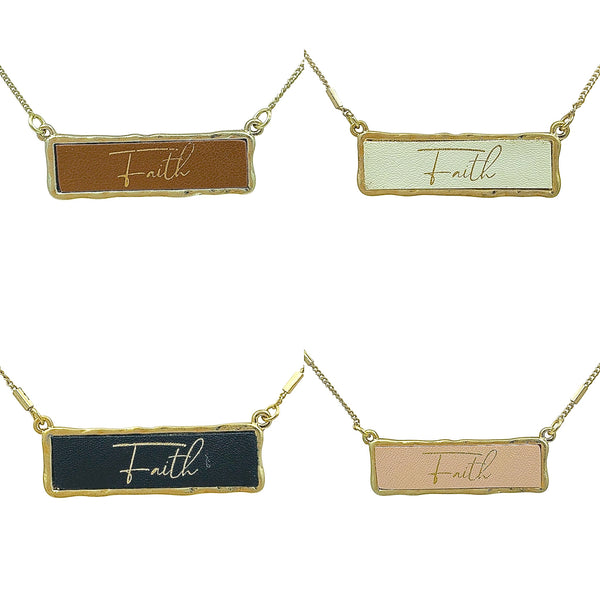 Faith Inspiration Bar Necklace (16+3 in) (15-706)