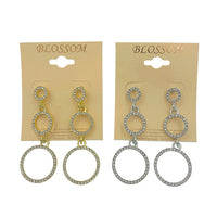 $1.00 Three Tiered Circle Crystal Earrings (IER-5283)