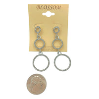 $1.00 Three Tiered Circle Crystal Earrings (IER-5283)