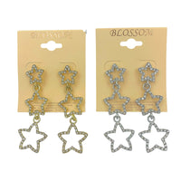 $1.00 Three Tiered Star Crystal Earrings (IER-5282)