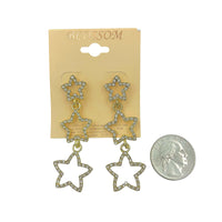 $1.00 Three Tiered Star Crystal Earrings (IER-5282)