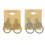 $1.00 Diamond Ring Design Crystal Earrings (IER-5278)