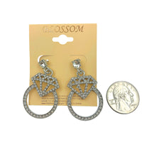 $1.00 Diamond Ring Design Crystal Earrings (IER-5278)