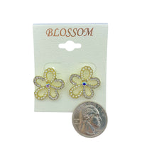 Bulk 12 PCS Flower Shaped Pearl & Crystal Earrings (IER-4343)