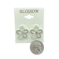 Bulk 12 PCS Flower Shaped Pearl & Crystal Earrings (IER-4343)