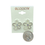 Bulk 12 PCS Flower Shaped Pearl & Crystal Earrings (IER-4343)