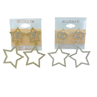 $1.00 Two Tiered Star Crystal Earrings (IER-4169CL)