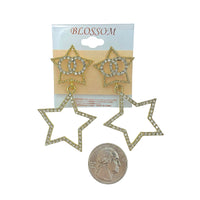 $1.00 Two Tiered Star Crystal Earrings (IER-4169CL)