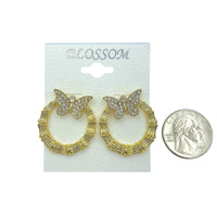 $1.00 Butterfly Circle Crystal Earrings (IER-5567)