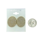 $1.00 Clip-On Oval Disc Crystal Earrings (IER-4083)