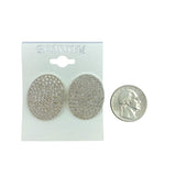 $1.00 Clip-On Oval Disc Crystal Earrings (IER-4083)