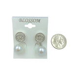 $1.00 Clip-On Circle Crystal Pearl Drop Earrings (IER-4189)