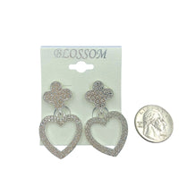 $1.00 Clip-On Clover & Heart Crystal Earrings (IER-5472)