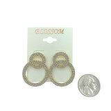 $1.00 Double Circle Crystal Earrings (IER-5413)