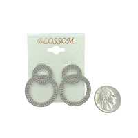 $1.00 Double Circle Crystal Earrings (IER-5413)