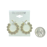 $1.00 Flower Crystal Hoop Earrings (IER-5493)