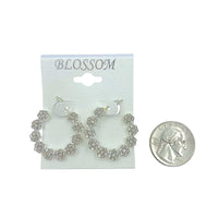 $1.00 Flower Crystal Hoop Earrings (IER-5493)