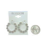 $1.00 Flower Crystal Hoop Earrings (IER-5493)