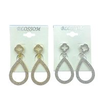 $1.00 Clip-On Clover Teardrop Crystal Earrings (IER-5534)