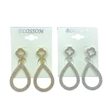 $1.00 Clip-On Clover Teardrop Crystal Earrings (IER-5534)