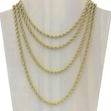 14K Gold Electroplated 6mm Rope Chain - Choose from 5 Lengths