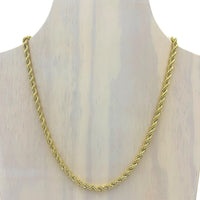 14K Gold Electroplated 6mm Rope Chain - Choose from 5 Lengths