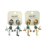 Western Themed Charm Dangle Earrings (0.5x2.25in)